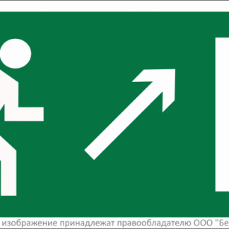 Знак безопасности BL-3015B.E05 "Напр. к эвакуационному выходу направо вверх" Белый свет a14583