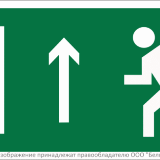 Знак безопасности BL-3015B.E12 "Напр. к эвакуационному выходу прямо (лев.)" Белый свет a14590