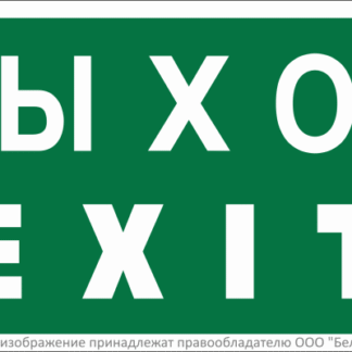 Знак безопасности BL-3015B.E24 "Выход-EXIT" Белый свет a14597