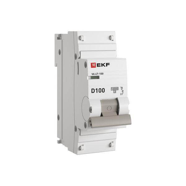 Выключатель автоматический модульный 1п D 100А 10кА ВА 47-100 PROxima EKF mcb47100-1-100D-pro