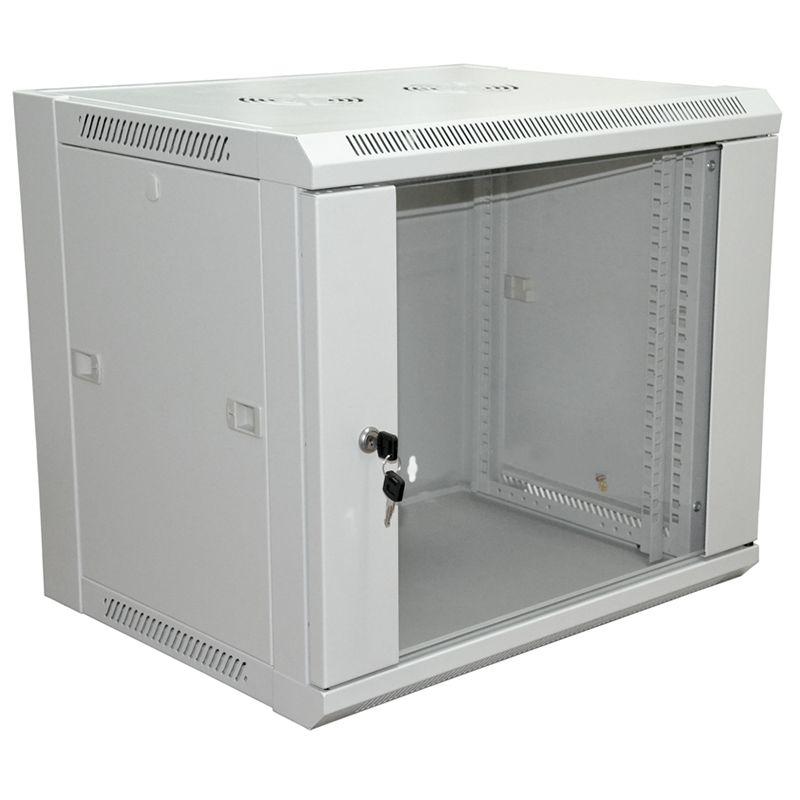 Шкаф настенный 19дюйм 18U 600х600х964мм (ШхГхВ) передняя дверь стекло боковые стенки съемные (разобранный) RAL7035 Re...