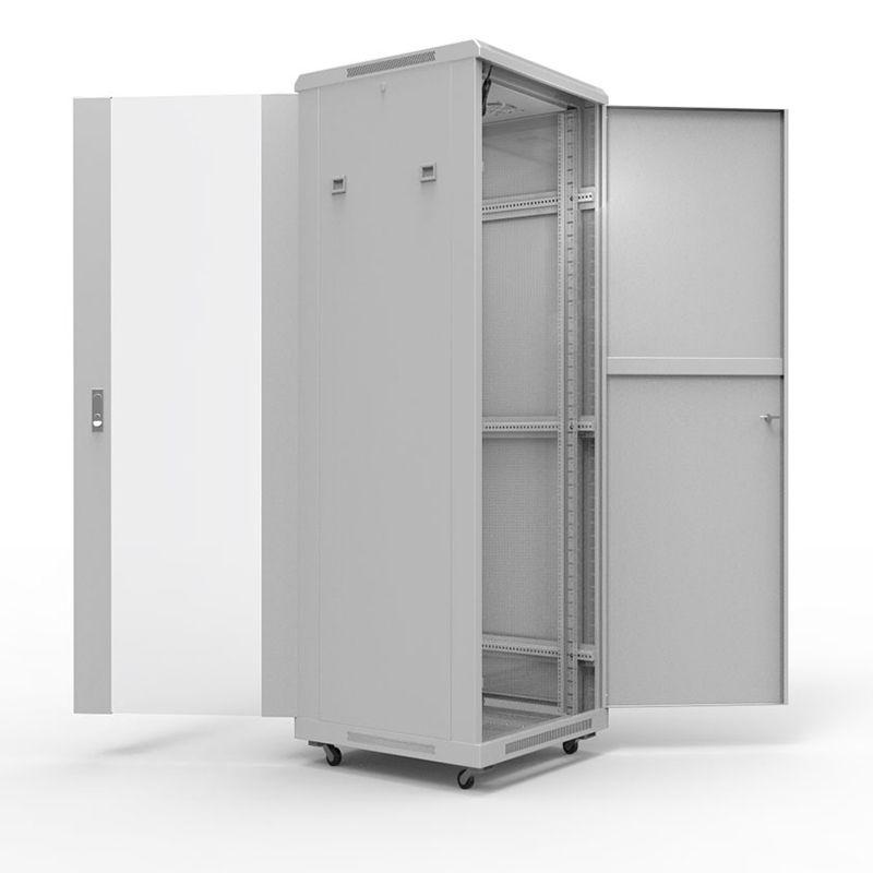 Шкаф напольный 19дюйм Standart 47U 600х600мм передняя дверь стекло задняя дверь метал. RAL7035 Rexant 04-2304