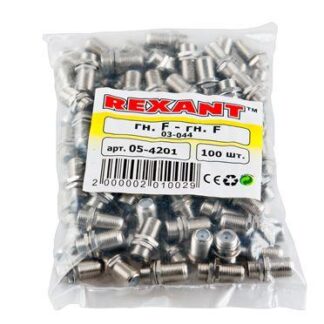 Переход гнездо F-гнездо F "Бочка" с кольцом Rexant 05-4201