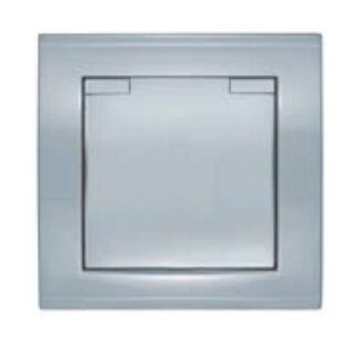 Розетка 1-м СП Бриллиант 16А IP20 с заземл. с крышкой серебр. UNIVersal 7949896