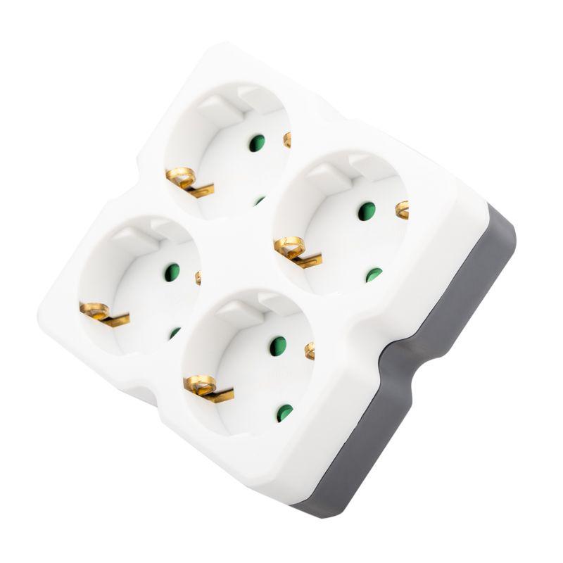 Разветвитель 4-м с заземл. 16А IP20 бел. Rexant 11-1073