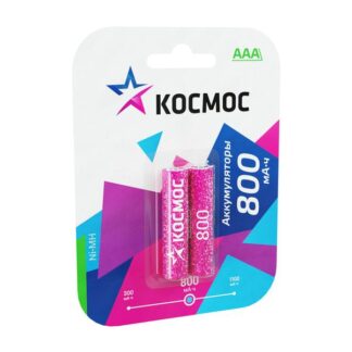 Аккумулятор AAA/R03 800мА.ч Ni-MH (блист.2шт) КОСМОС KOCR03NIMH(800MAH)
