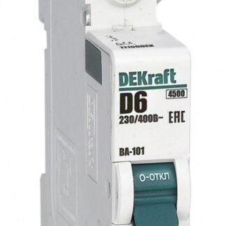 Выключатель автоматический модульный 1п D 6А 4.5кА ВА-101 DEKraft 11100DEK