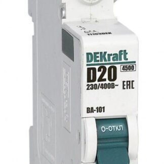 Выключатель автоматический модульный 1п D 20А 4.5кА ВА-101 DEKraft 11103DEK
