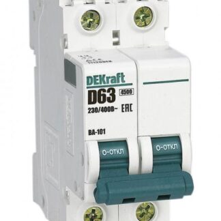 Выключатель автоматический модульный 2п D 63А 4.5кА ВА-101 DEKraft 11120DEK