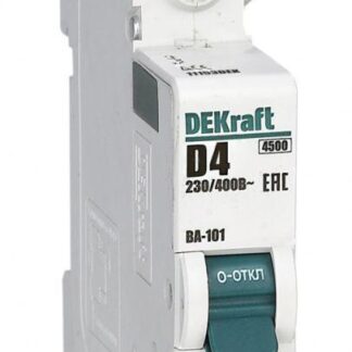Выключатель автоматический модульный 1п D 4А 4.5кА ВА-101 DEKraft 11153DEK