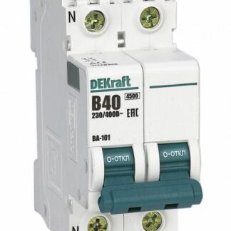 Выключатель автоматический модульный 2п (1P+N) B 40А 4.5кА ВА-101 DEKraft 11170DEK