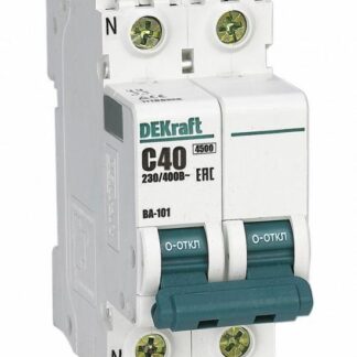 Выключатель автоматический модульный 2п (1P+N) C 40А 4.5кА ВА-101 DEKraft 11186DEK