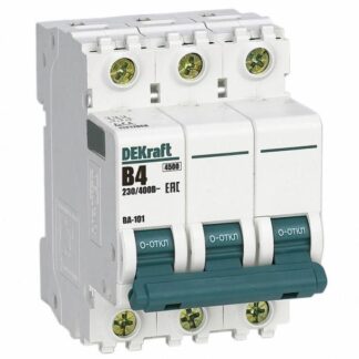 Выключатель автоматический модульный 3п B 4А 4.5кА ВА-101 DEKraft 11217DEK