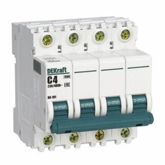 Выключатель автоматический модульный 4п C 4А 4.5кА ВА-101 DEKraft 11281DEK