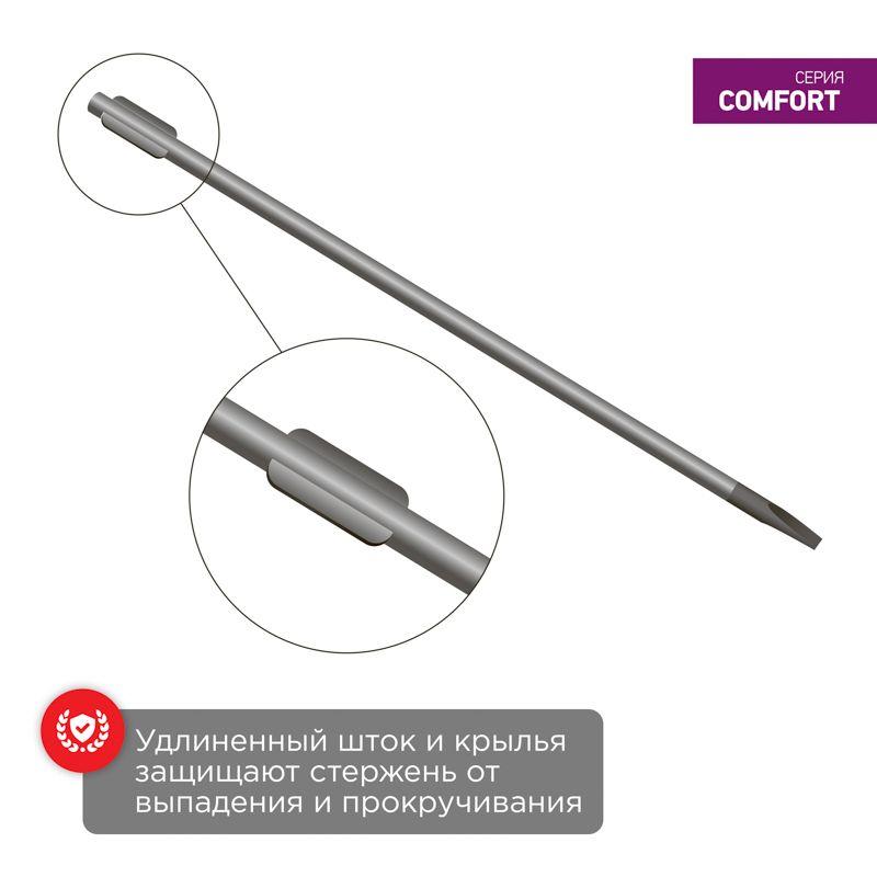 Отвертка шлицевая SL 3х100мм двухкомпонентн. рукоятка Rexant 12-6421