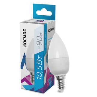 Лампа светодиодная 10.5Вт свеча 4500К бел. E14 220В КОСМОС LkecLED10.5wCNE1445