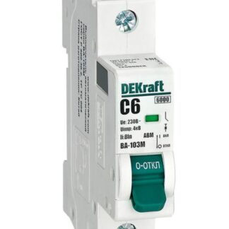 Выключатель автоматический модульный 1п C 6А 6кА ВА-103M без теплозащиты DEKraft 12500DEK