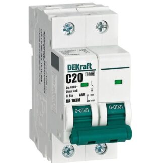 Выключатель автоматический модульный 2п C 20А 6кА ВА-103M без теплозащиты DEKraft 12512DEK