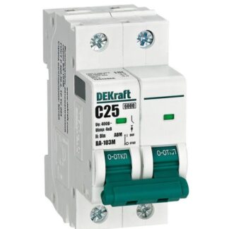Выключатель автоматический модульный 2п C 25А 6кА ВА-103M без теплозащиты DEKraft 12513DEK