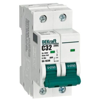 Выключатель автоматический модульный 2п C 32А 6кА ВА-103M без теплозащиты DEKraft 12514DEK