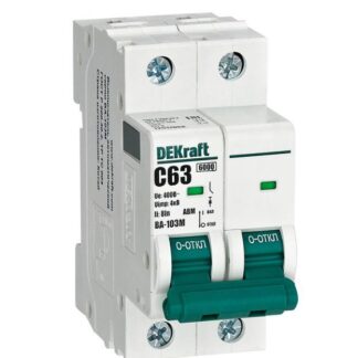 Выключатель автоматический модульный 2п C 63А 6кА ВА-103M без теплозащиты DEKraft 12517DEK