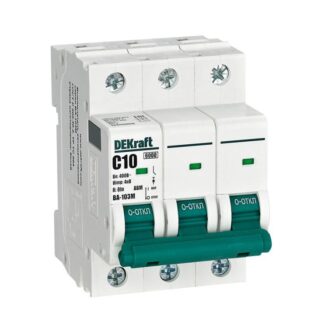 Выключатель автоматический модульный 3п C 10А 6кА ВА-103M без теплозащиты DEKraft 12519DEK
