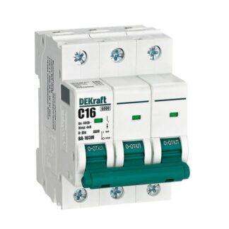 Выключатель автоматический модульный 3п C 16А 6кА ВА-103M без теплозащиты DEKraft 12520DEK