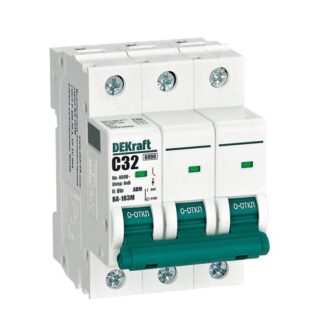 Выключатель автоматический модульный 3п C 32А 6кА ВА-103M без теплозащиты DEKraft 12523DEK