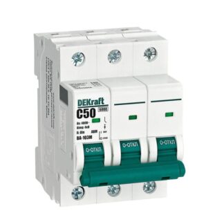 Выключатель автоматический модульный 3п C 50А 6кА ВА-103M без теплозащиты DEKraft 12525DEK