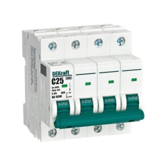 Выключатель автоматический модульный 4п C 25А 6кА ВА-103M без теплозащиты DEKraft 12531DEK