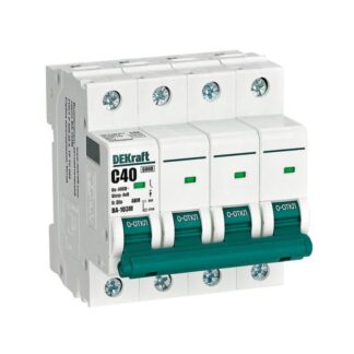 Выключатель автоматический модульный 4п C 40А 6кА ВА-103M без теплозащиты DEKraft 12533DEK