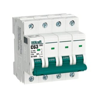 Выключатель автоматический модульный 4п C 63А 6кА ВА-103M без теплозащиты DEKraft 12535DEK