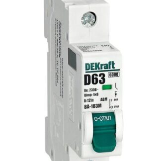 Выключатель автоматический модульный 1п D 63А 6кА ВА-103M без теплозащиты DEKraft 12544DEK