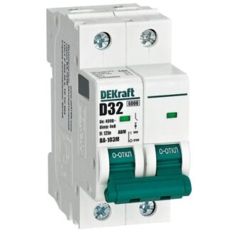 Выключатель автоматический модульный 2п D 32А 6кА ВА-103M без теплозащиты DEKraft 12550DEK