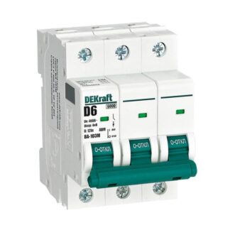 Выключатель автоматический модульный 3п D 6А 6кА ВА-103M без теплозащиты DEKraft 12554DEK