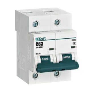 Выключатель автоматический модульный 2п C 63А 10кА ВА-201 DEKraft 13004DEK