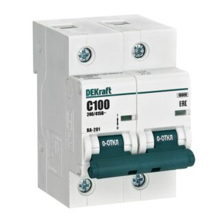 Выключатель автоматический модульный 2п C 100А 10кА ВА-201 DEKraft 13006DEK
