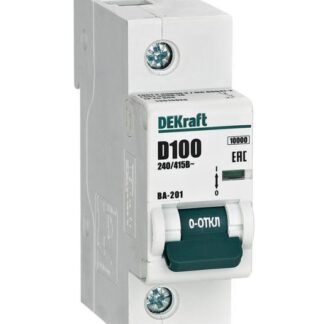 Выключатель автоматический модульный 1п D 100А 10кА ВА-201 DEKraft 13015DEK