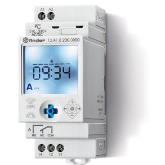 Реле времени цифровое недельное ASTRO 16А 110…230В AC/DC 1CO IP20 монтаж на рейку 35мм NFC FINDER 12A182300000