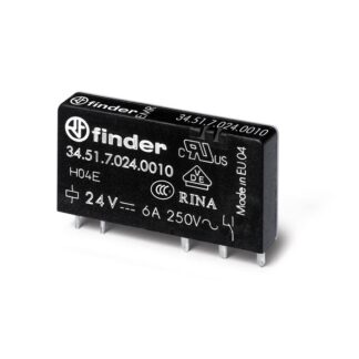 Реле ультратонкое электромеханич. монтаж на печатную плату 1CO 6А AgNi + Au 12В DC (чувствит.) RTII FINDER 345170125010