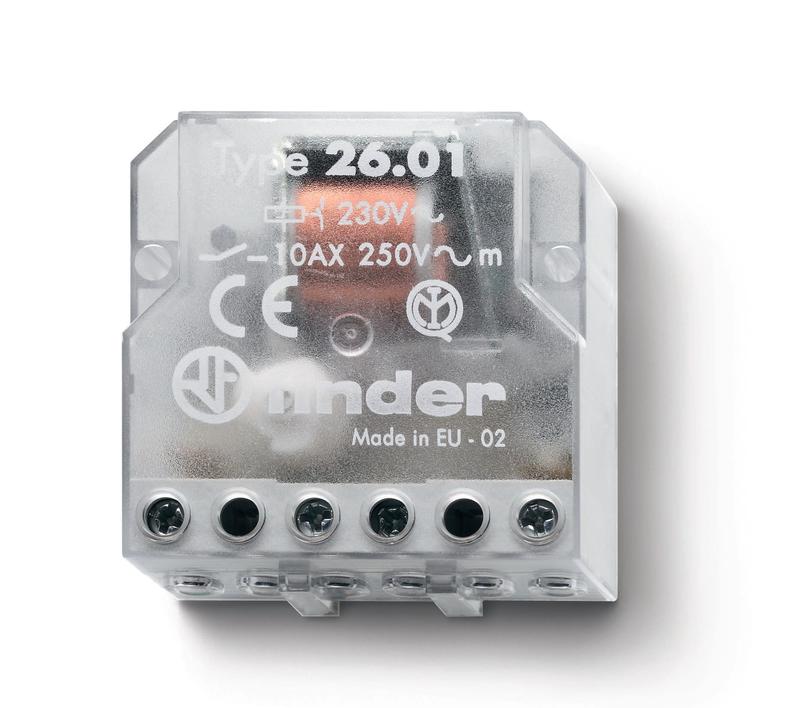 Реле шаговое электромеханич. 1NO 10А 2 состояния AgNi 24В AC монтаж в коробке IP20 FINDER 260180240000