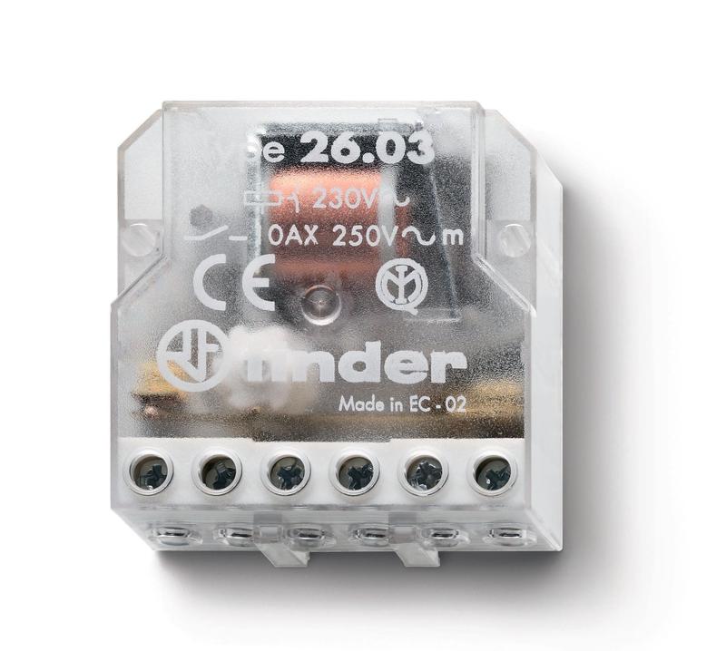 Реле шаговое электромеханич. 1NO + 1NC 10А 2 состояния AgNi 24В AC монтаж в коробке IP20 FINDER 260380240000