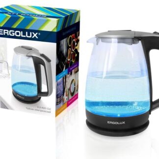 Чайник ELX-KG01-C42 стекл. 1.7л 160-250В 1500-2300Вт серебристо-черн. Ergolux 13117
