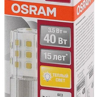 Лампа светодиодная LED STAR PIN40 CL 3.5Вт 827 тепл. бел. G4 12В прозр. стекл. OSRAM 4058075369009