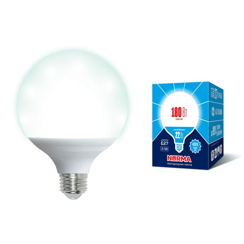 Лампа светодиодная LED-G120-22W/4000K/E27 /FR/NR Norma 22Вт матовая 4000К нейтр. бел. E27 (упак. картон) Volpe UL-000...