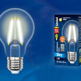 Лампа светодиодная LED-A60-15W/3000K/E27/CL PLS02WH Sky прозр. картон Uniel UL-00005849