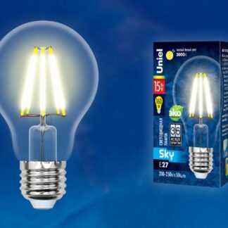 Лампа светодиодная LED-A70-15W/3000K/E27/CL PLS02WH Sky прозр. картон Uniel UL-00004868