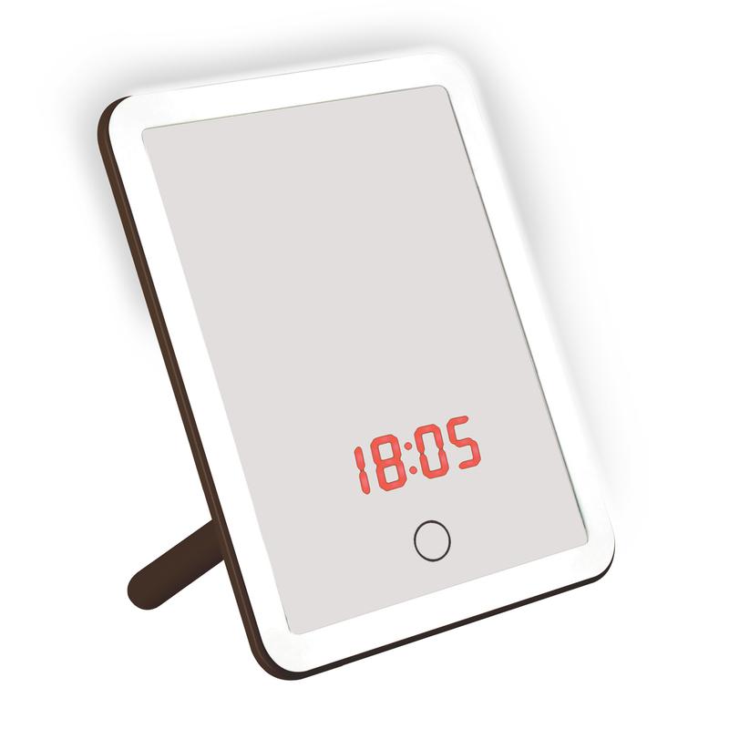 Светильник настольный TLD-591 Brown/LED/80Lm/6000K/Dimmer/T+M зеркало 4Вт встроен. аккум. сенсор диммер часы термомет...