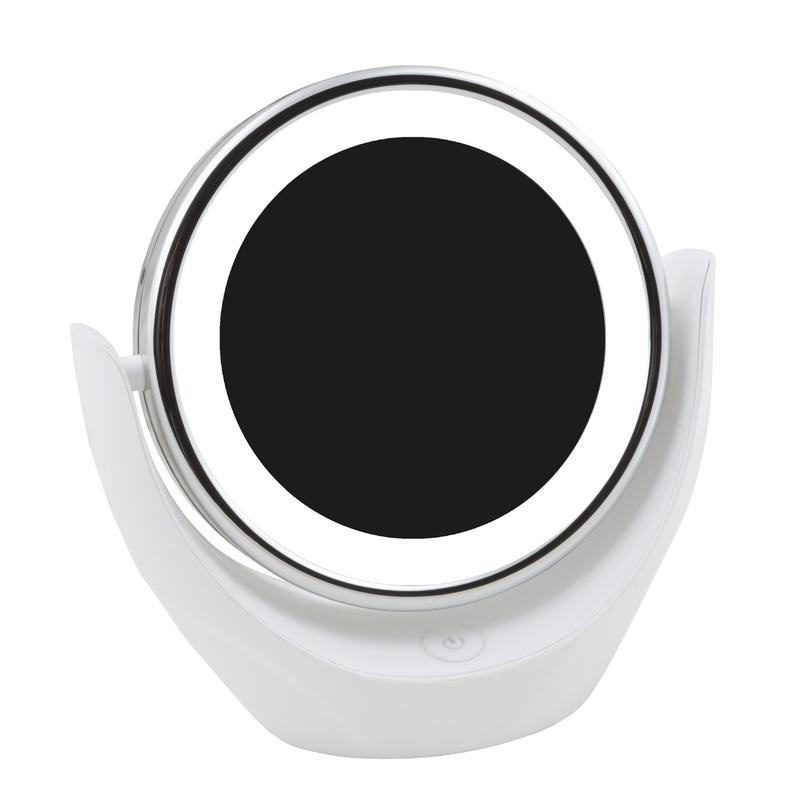 Светильник настольный TLD-592 White/LED/13Lm/6000K/3АА зеркало на батарейках 3AA (не в комплекте) сенсор. выкл. Uniel...