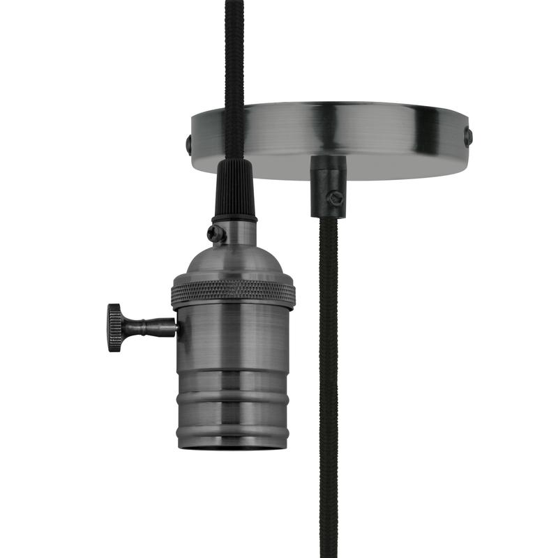 Патрон декоративный DLC-V-S24K/E27 TS/1M/BL PEARL BLACK Vintage провод 1м и крепление выкл. поворотный. Uniel UL-0000...